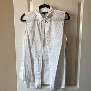 Blue and white button up tank banana republic